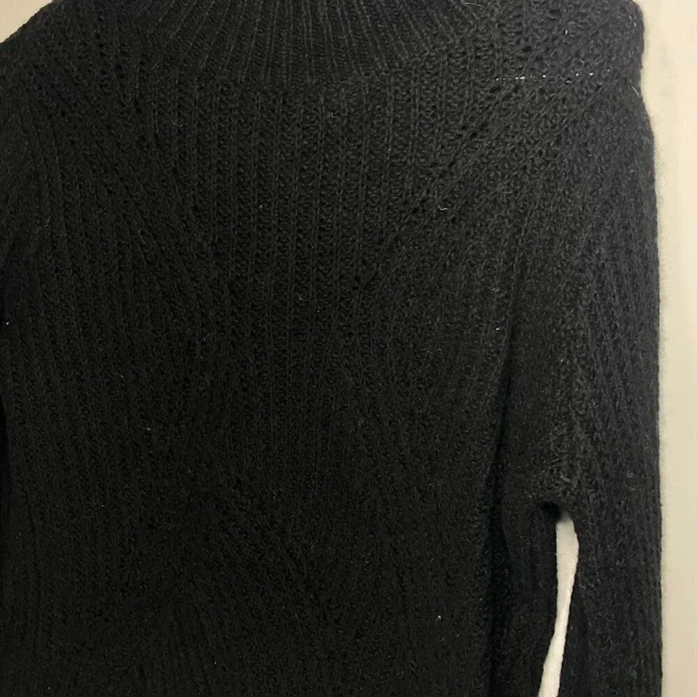 Lucky Brand Black Mock Neck Wool Blend Sweater